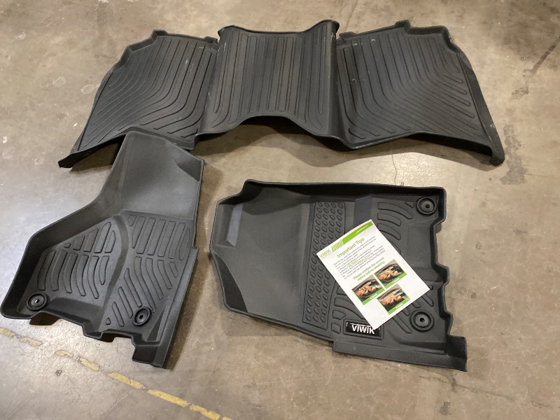 Photo 1 of Floor Mats Compatible for 2013-2018 Ram 1500/2500/ 3500 Crew Cab, 2019-2024 Ram 1500 Classic Crew Cab, Automotive Car Floor Mats All Weather Custom Floor Liners TPE Black