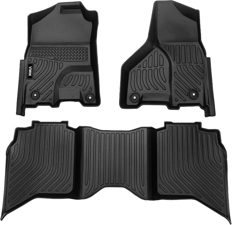 Photo 1 of Floor Mats Compatible for 2013-2018 Ram 1500/2500/ 3500 Crew Cab, 2019-2024 Ram 1500 Classic Crew Cab, Automotive Car Floor Mats All Weather Custom Floor Liners