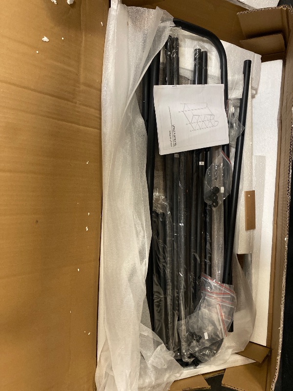 Photo 1 of Clothes Rack Closet Organizer System, Free-Standing Garment Racks Metal Clothing Rack with Storage Shelvels and Hanging Rod Closet Storage Organizer Clothing, Brown