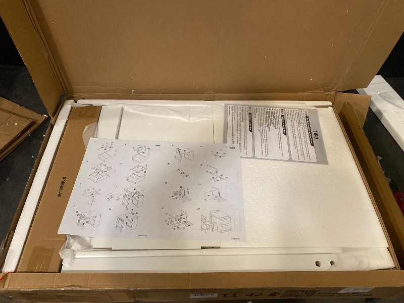 Photo 1 of Kids Craft Table and Chair Set with Paper Roller, Paint Cups & Storage Shelves, 2 in 1 Wooden Art Desk for Drawing Painting Writing, White KMB60-W