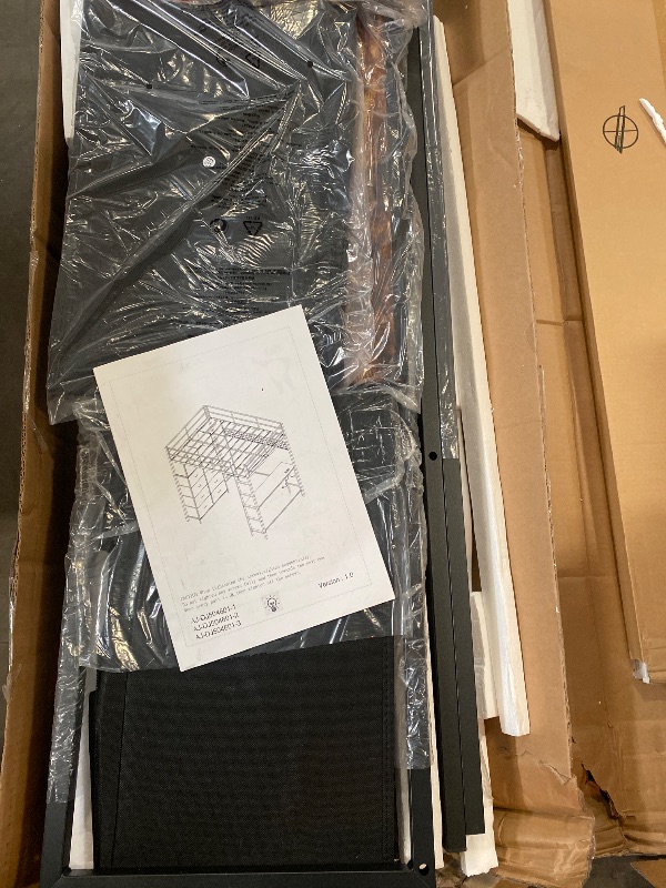 Photo 1 of  Twin Loft Bed with Desk & 8 Storage Drawers Tall Dresser, Metal Loft Bed with LED Lights & Charging Station, 2-Tier Storage Shelves, Stable & Sturdy, Noise Free, Rustic Brown and Black