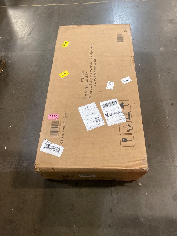 Photo 1 of Fluted Lift Top Coffee Table with Hidden Compartment, Fully Assembled Wooden Center Table, Modern Oval Lift Tabletop for Home Living Room Office, Walnut