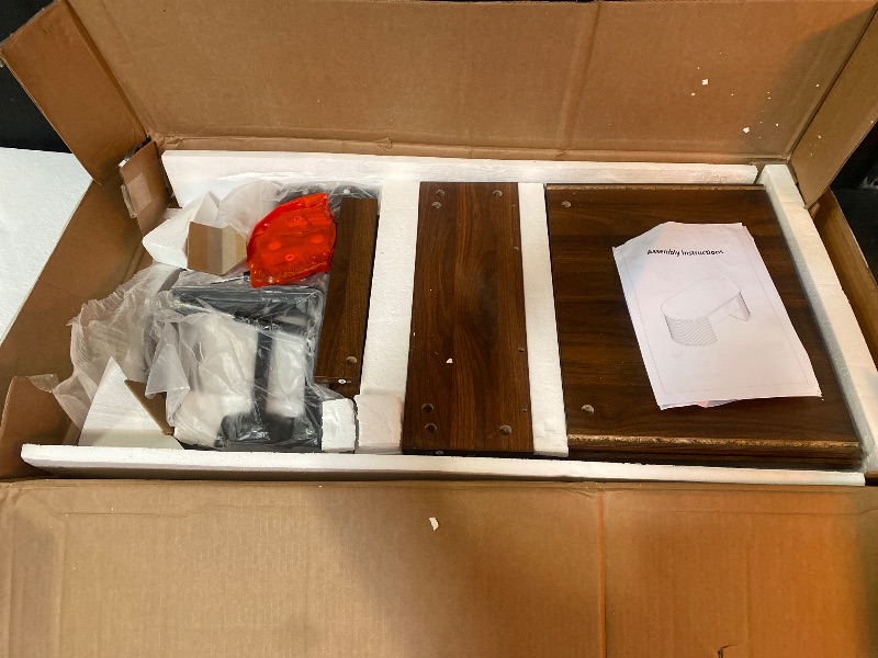 Photo 1 of Fluted Lift Top Coffee Table with Storage, Oval Living Room Center Table with Hidden Compartment, Mid Century Modern Wood Coffee Table for Small Space|Home Office, Walnut