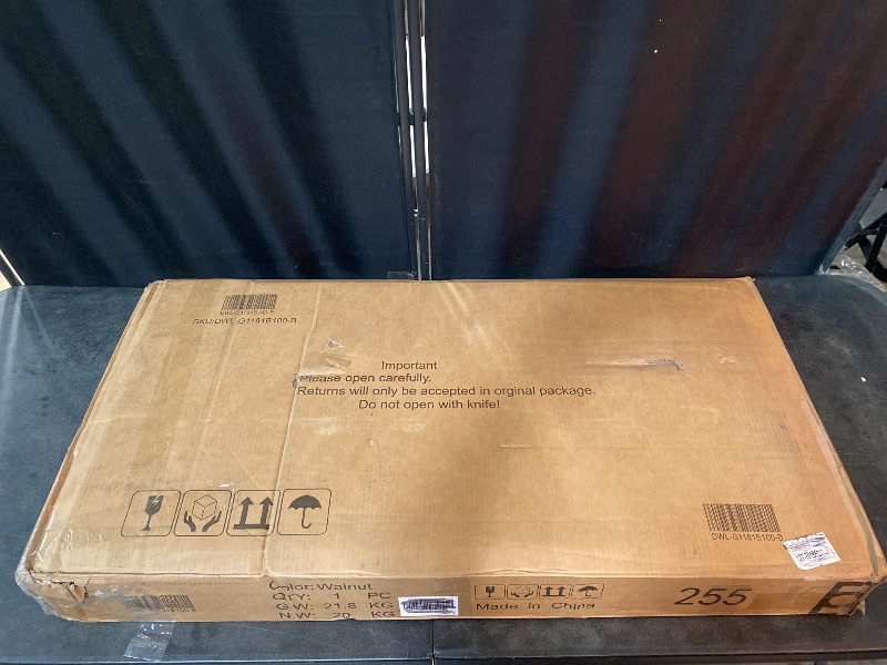 Photo 1 of Fluted Lift Top Coffee Table with Storage, Oval Living Room Center Table with Hidden Compartment, Mid Century Modern Wood Coffee Table for Small Space|Home Office, Walnut