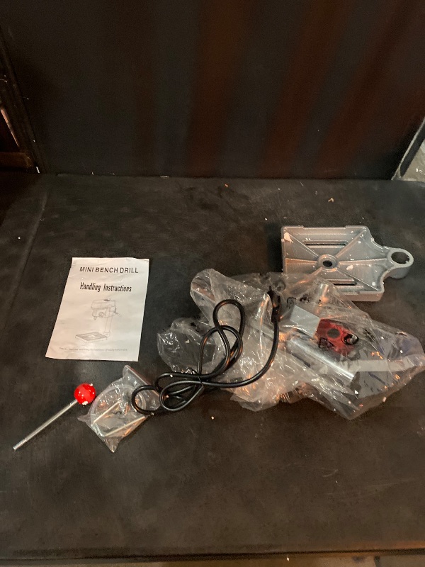 Photo 1 of 3-Speed Portable Electric Benchtop Drill Press, Mini Drill Press for DIY Creation, with 10mm Chuck and Laser Scale, Jewelry Making Woodworking Metal Drilling Machine 110V