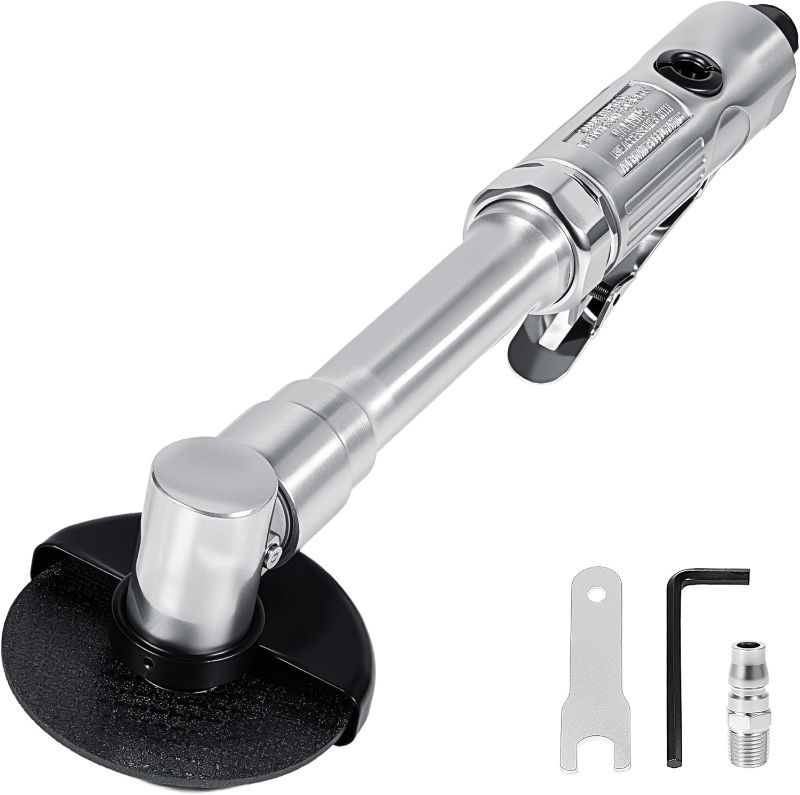 Photo 1 of Generic 3” Pneumatic Cut Off Tool, 18000RPM Air Grinder, Extended Handle Air Cut Off Tool, 11.14” Long Handle Cutting Tool, Stepless Speed, Aluminum Alloy, 1/4” Air Plug