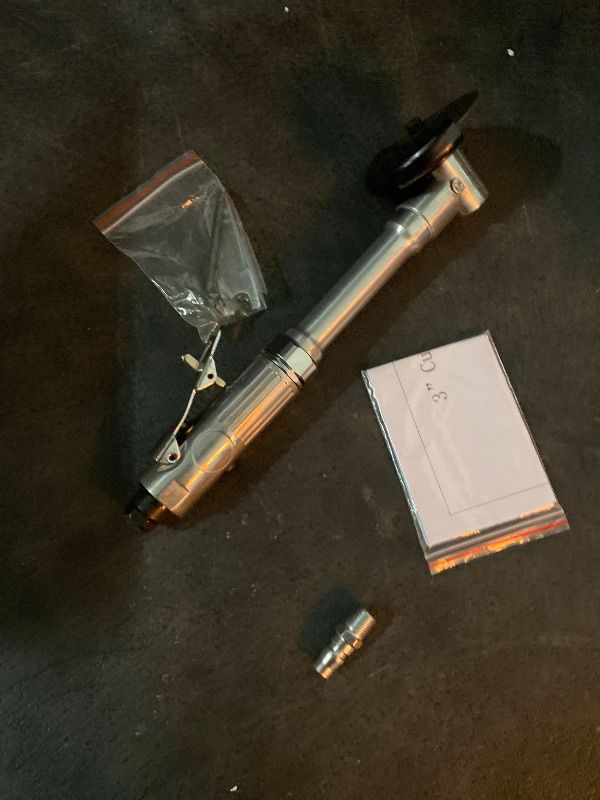 Photo 1 of Generic 3” Pneumatic Cut Off Tool, 18000RPM Air Grinder, Extended Handle Air Cut Off Tool, 11.14” Long Handle Cutting Tool, Stepless Speed, Aluminum Alloy, 1/4” Air Plug