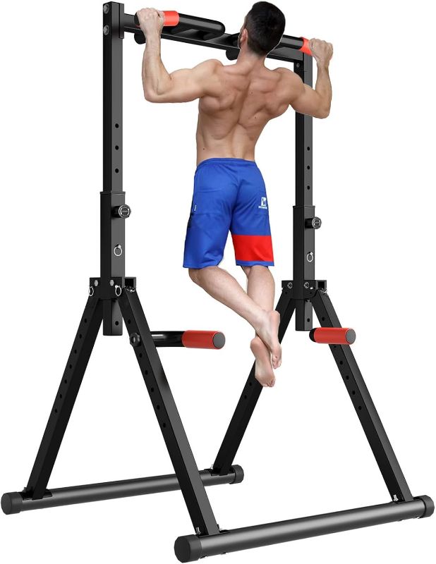 Photo 1 of Power Tower Pull Up Bar Free Standing, Adjustable Foldable Pull Up Station, Home Gym Strength Training Equipment 700LBS