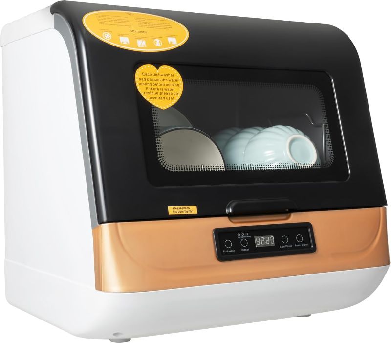 Photo 1 of Portable Countertop Dishwasher, 3-in-1 Washing Modes, 110V 800W Tabletop Dishwasher, 360°Spray, 24H Timing, Countertop Portable Mini Dishwashers for Tabletop, RV, Apartments