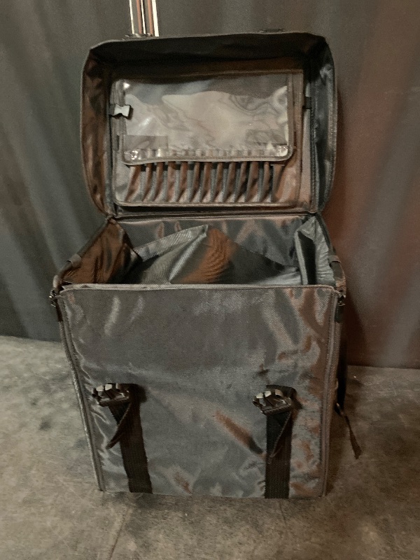 Photo 1 of Professional Soft Sided Makeup Case Trolley,Rolling Makeup Case, Makeup Suitcase with Wheels, Trolley for Makeup Artist Nail Technician Hairstylist,Black