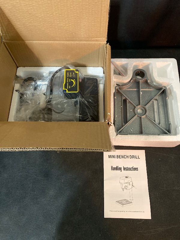 Photo 1 of 3-Speed Portable Electric Benchtop Drill Press, Mini Drill Press for DIY Creation, with 10mm Chuck and Laser Scale, Jewelry Making Woodworking Metal Drilling Machine 110V