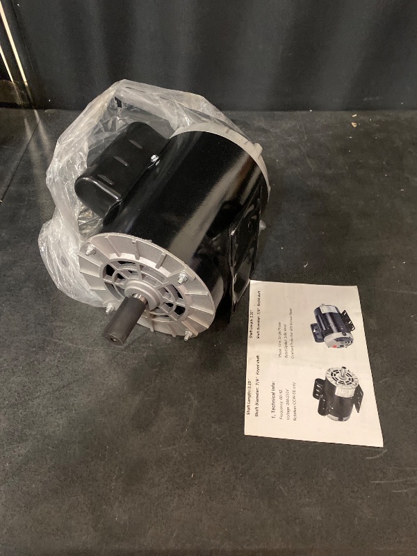 Photo 1 of 5 HP SPL 3450rpm P56 Frame 230 Volts Replacement Air Compressor Motor