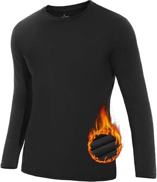 Photo 1 of M Mens Thermals Long Sleeve Undershirt Warm Fleece Lined Base Layer Thermal Tops Long John Shirts for Men