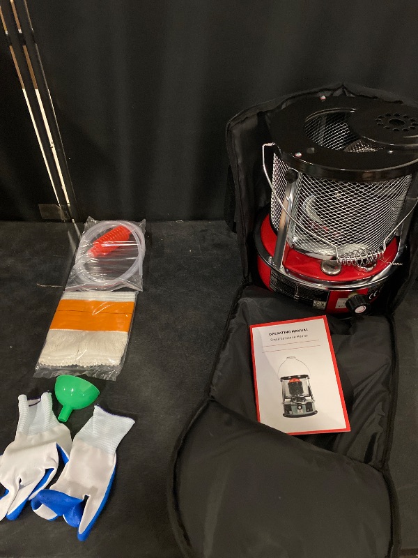 Photo 1 of Kerosene Heater, Portable Small Kerosene Heater, Height Adjustable, with Handle, for Heating, Fishing, Hunting, Hiking, Camping(Red)