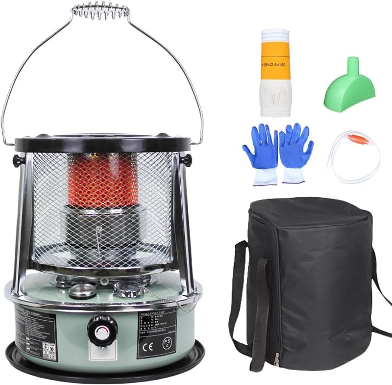 Photo 1 of Kerosene Heater, Portable Small Kerosene Heater, Height Adjustable, with Handle, for Heating, Fishing, Hunting, Hiking, Camping(Red)