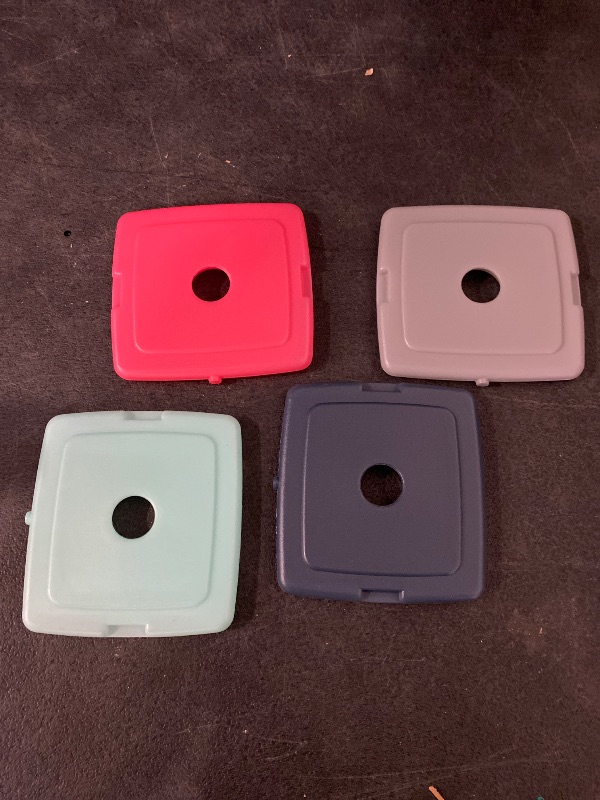 Photo 1 of Cool Coolers by Fit & Fresh 4 Pack Slim Ice Packs, Quick Freeze Space Saving Reusable Ice Packs for Lunch Boxes or Coolers, Multi Colored