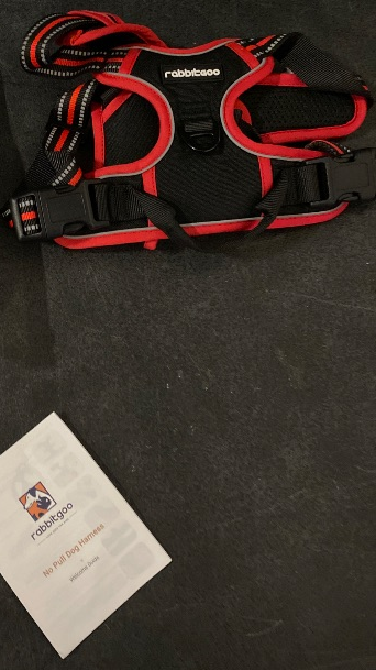 Photo 1 of Dog Harness No Pull with 2 Leash Clips, Adjustable Soft Padded, Reflective Oxford No Choke Pet Vest with Easy Control Handle for Large Dogs, Black & Red, XL