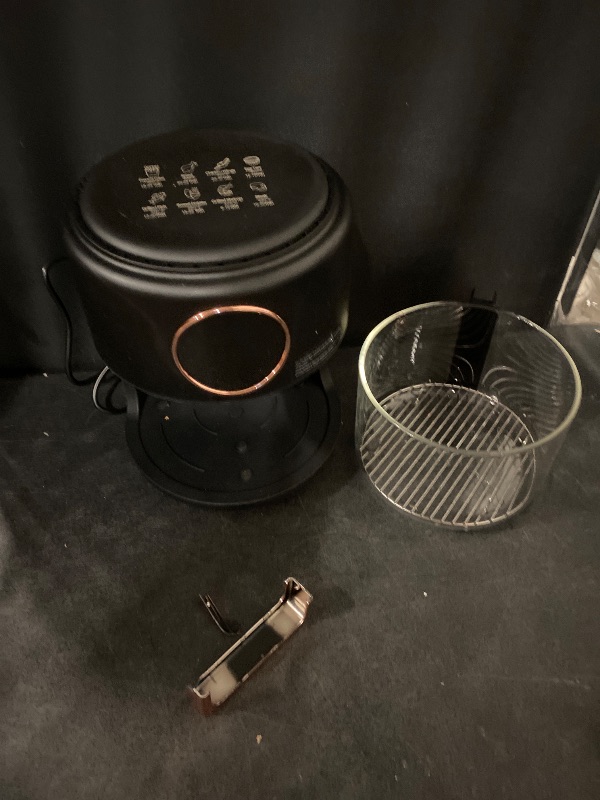 Photo 1 of 3.81qt Airy Fryer ?360° Viewable Airy Fryer, Small Glass Air Fryer 8 Preset Modes,Digital Display, Adjustable Temp 175F - 400F Cookware French Fries Chicken Legs Turkey (Black)