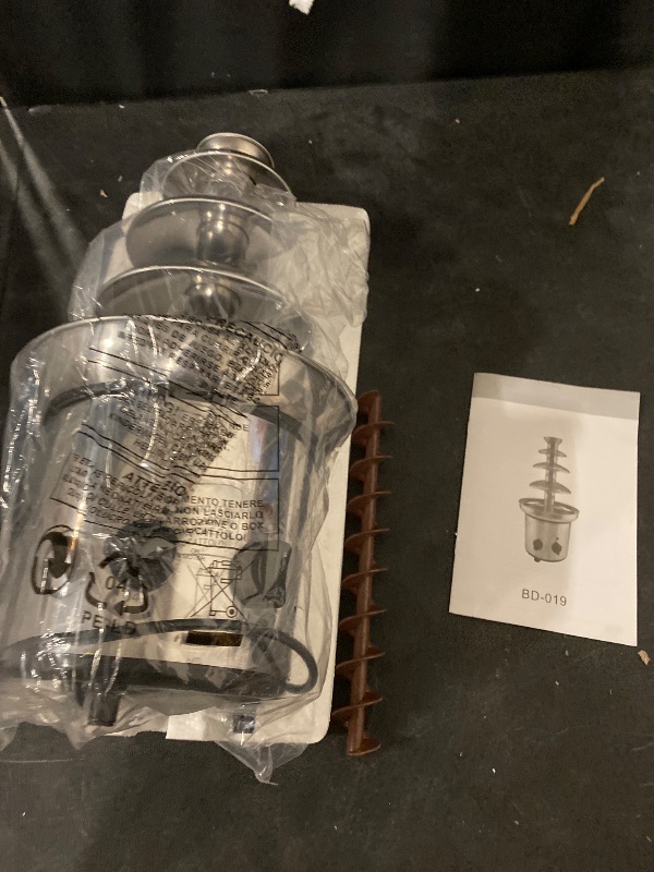 Photo 1 of Chocolate Fountain Machine – Electric Stainless Steel Fondue Fountain, 4-Tier, 4-Pound Capacity for Chocolate, Candy, Butter & Cheese, Heated Bowl & Dual Controls