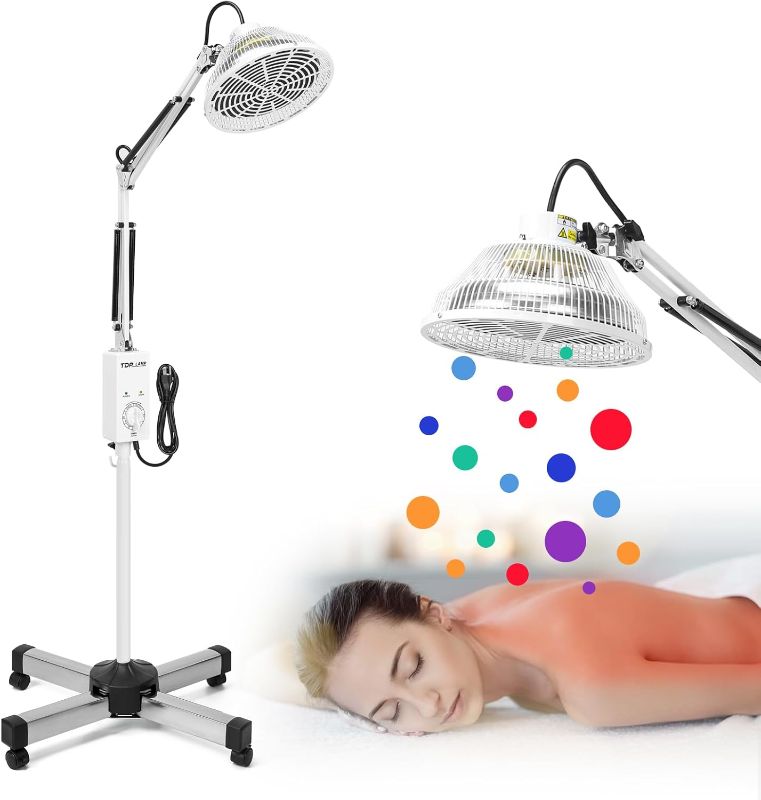 Photo 1 of TDP Far Infrared Mineral Heat Lamp, 250W Far Infrared Light, 5-Stage Timer Control, Anti-Burn, Relieves Body and Facial Pain