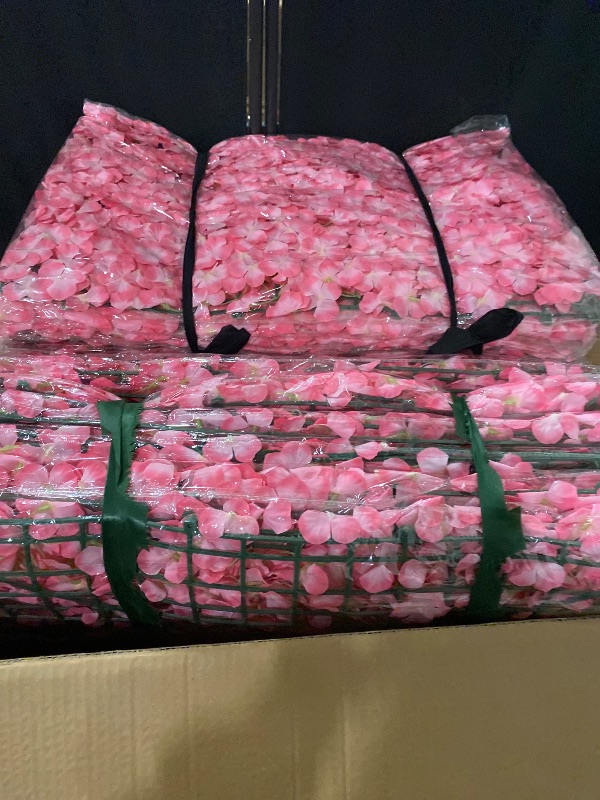 Photo 1 of 10 PCS Flower Wall Panel 24" x 16" Artificial Flowers Wall Decoration Decorative Hydrangea Flower Panels Walls for Home Party Wedding Christmas Festival Photo Backgdrop Decor (10 PCS, Pink)