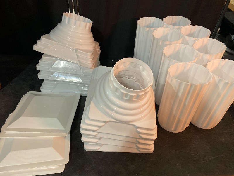 Photo 1 of 4CT. Roman Decorative Wedding PVC, Zen Decorative Pillars, Decorative- Roman Style Corinthian- White Garden Bridge 34inch Statue