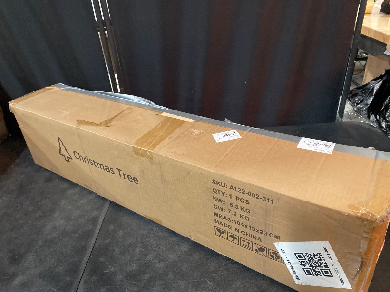 Photo 1 of 5FT White Artificial Christmas Tree, Realistic Christmas Tree with PVC Branch Tips, Metal Base, Suitable for Shopping Mall, Home and School Holiday Decoration (5FT)