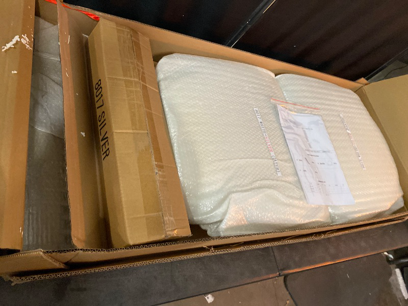 Photo 1 of White and Silver Dining Chairs Set of 2, Upholstered High Back Dining Chairs with Mirrored Stainless Steel Backrest and Legs, Modern Luxury Dining Room Chair for Kitchen Living Room Restaurant