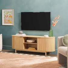 Photo 1 of Modern Reeded TV Stand Oak