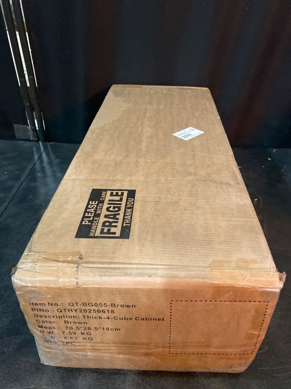 Photo 1 of Custos Collection - Bookshelf, 4-Tier Bookcase, Book Shelf, Open Storage Shelf, 9.4 x 11.8 x 41.7 Inches, for Living Room, Home Office, Dining Room, Rustic Brown