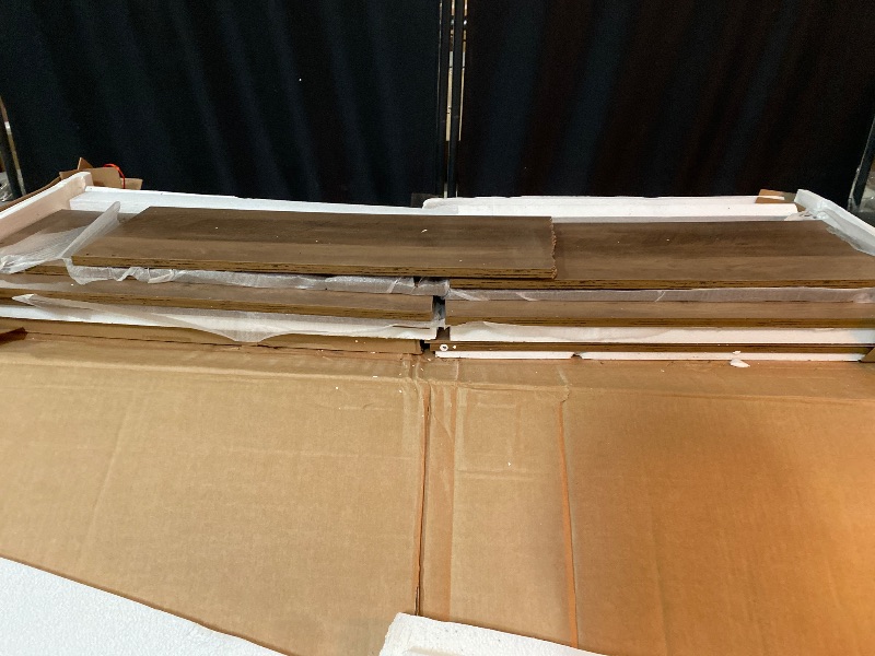 Photo 1 of Freestanding Shoe Cabinet with 3 Flip-Drawers, Rustic Brown, W23.6 x D9.1 x H45.3 inches, Entryway