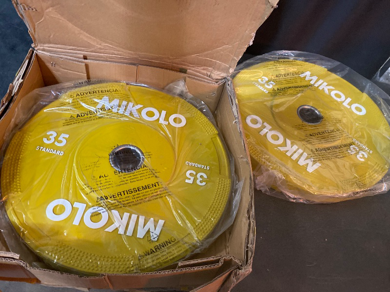 Photo 1 of Mikolo Olympic Bumper Plates & Barbell Plates 2-Inch Weight Plate Set - Steel Insert, Low-Bounce & Quiet for Home Gym Strength Training (Weights: 45 * 2-230LB)