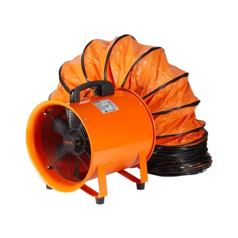 Photo 1 of VEVOR Portable Ventilator, 16 inch Heavy Duty Cylinder Fan with 16.4ft Duct Hose, 1350W Strong Shop Exhaust Blower 5175CFM, Industrial Utility Blower for Sucking Dust, Smoke, Smoke Home/Workplace
