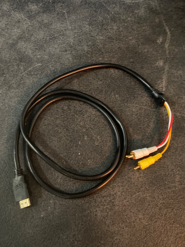 View 2 of HDMI to RCA Cable, 1080P 5ft HDMI Male to 3-RCA Video Audio AV Cable Connector Adapter One-Way Transmitter for TV HDTV DVD(NO Signal Conversion Function)