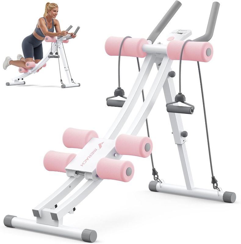 Photo 1 of Ab Machine, Adjustable Ab Trainer Machine, Ab Workout Equipment for Home Gym, Ergonomic Arc Track for Better Abs, Foldable Workout Machine for Full Body Workout Home Exercise
