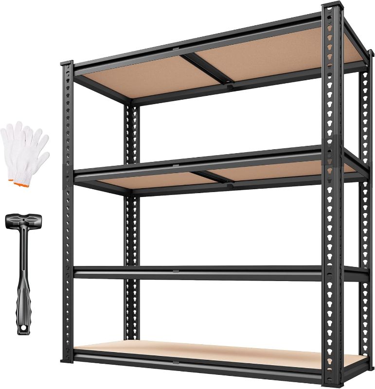 Photo 1 of 40" W Garage Shelving 2000LBS Storage Shelves Adjustable Metal Shelving 4 Tier Metal Shelves Pantry Shelf for Garage Closet Kitchen Basement 40" W x 19.7''D x 60''H