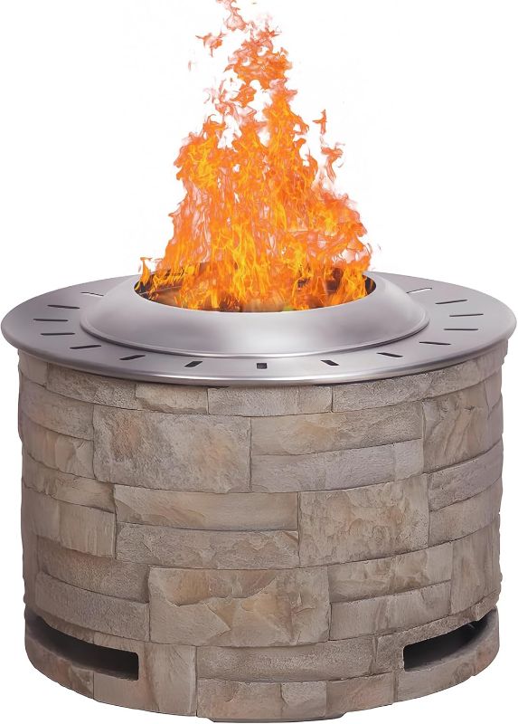Photo 1 of Bonfire 20.5 Inch Smokeless Fire Pit with Removable Ash Pan - Portable Outdoor Fire Pit - Stainless Steel - Wood Burning Lightweight Fireplace, Ideal for 4-6 People