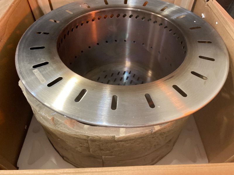 Photo 1 of Bonfire 20.5 Inch Smokeless Fire Pit with Removable Ash Pan - Portable Outdoor Fire Pit - Stainless Steel - Wood Burning Lightweight Fireplace, Ideal for 4-6 People