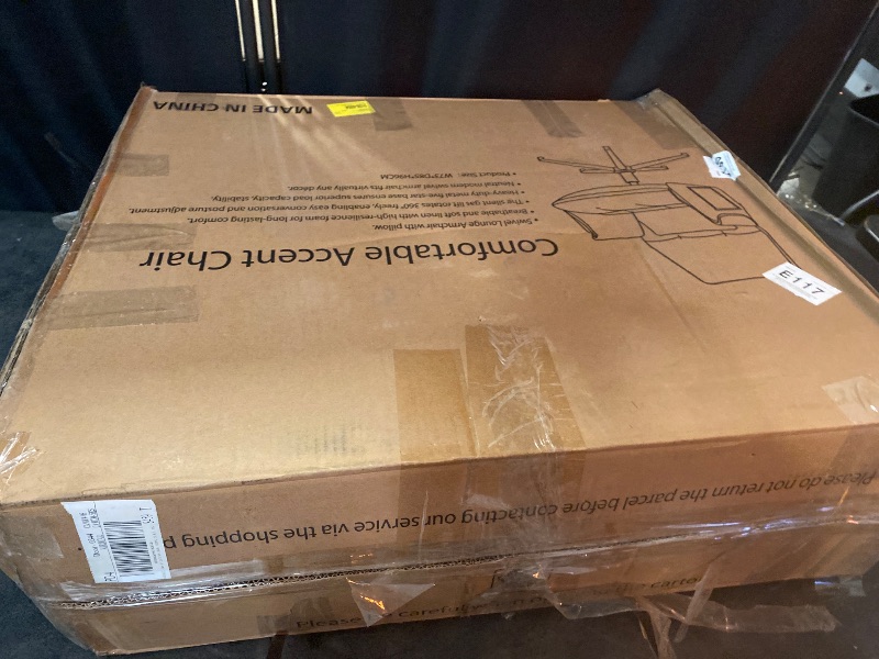 Photo 1 of **GREY NOT WHITE** High Back Home Office Chair Without Wheels, Upholstered Fabric Desk Chair with Armrests, Ergonomic Swivel Computer Task Chair (Grey)