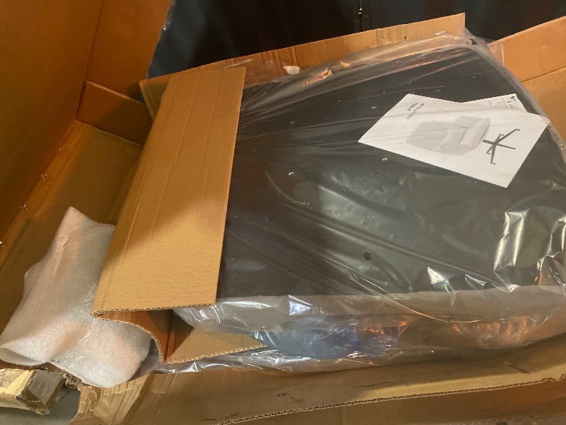 Photo 1 of **GREY NOT WHITE** High Back Home Office Chair Without Wheels, Upholstered Fabric Desk Chair with Armrests, Ergonomic Swivel Computer Task Chair (Grey)