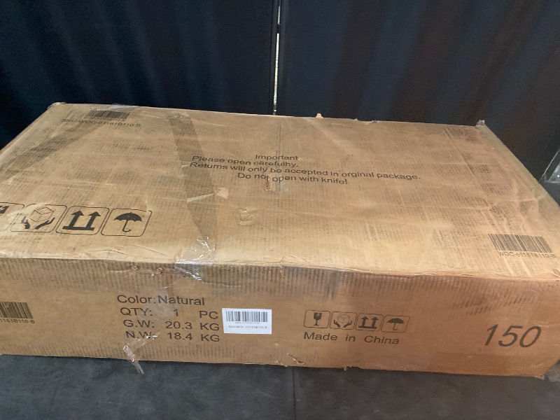 Photo 1 of Fluted Lift Top Coffee Table with Hidden Storage, Oval Coffee Table with Lifting Top, Mid Century Modern Design for Living Room, Office & Small Spaces(Natural)