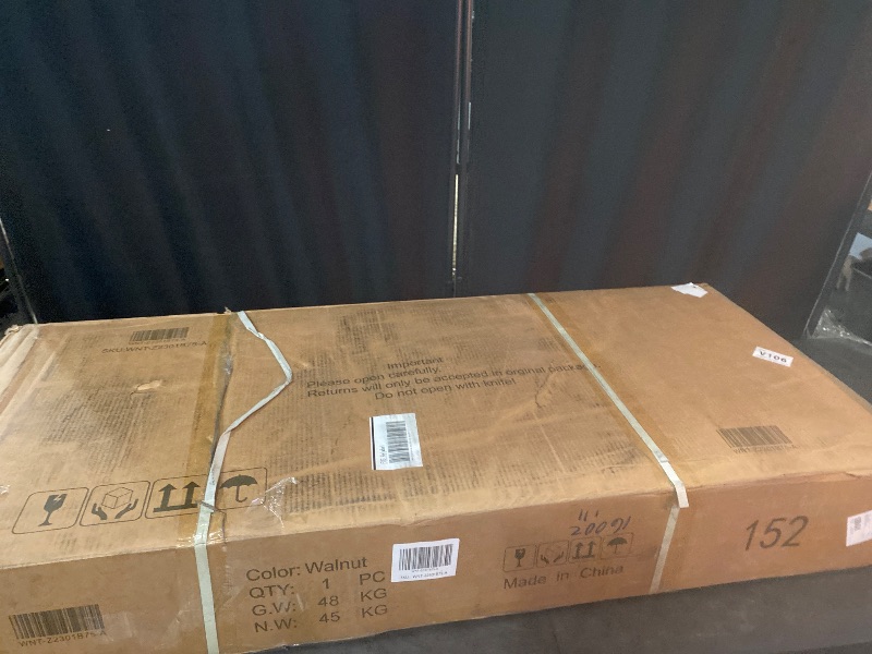 Photo 1 of Modern Computer PC Desk Table with Storage, Corner L Shaped Desk with Drawers, Home Office Desk for Bedroom and Small Space, for Writing, Executive, Study, Work, Vanity - Walnut