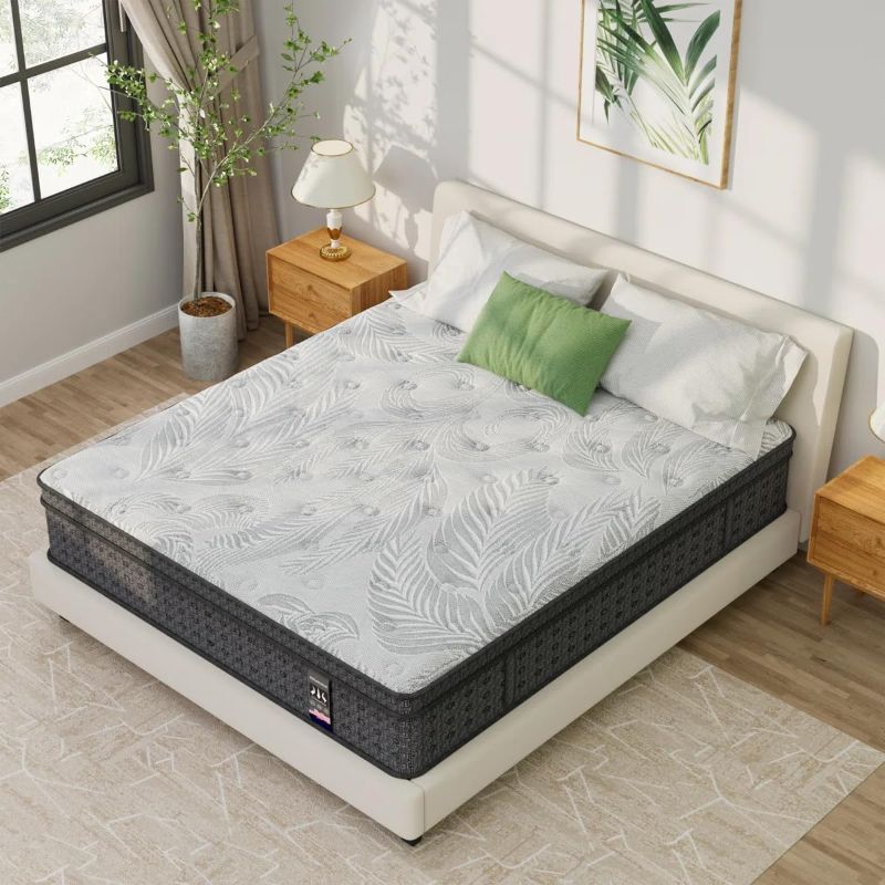 Photo 1 of King Size Mattress 14 Inch,Medium Plush Gel Memory Foam Mattress Hybrid,Double Cooling King in a Box Euro Top with CertiPUR-US Certified Foam,Supportive Pocket Coil for Motion Isolation  80" x 76" x 14"