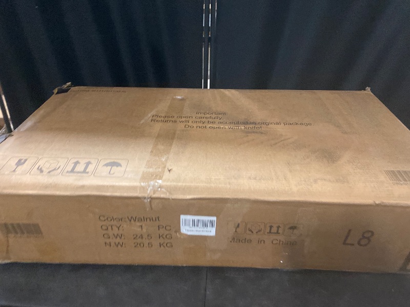 Photo 1 of Lift Top Coffee Table for Living Room, 47.24" Accent Fluted Coffee Table with Storage, Modern Solid Wood Veneered Rectangle Center Tea Table for Small Space Apartment Walnut Brown