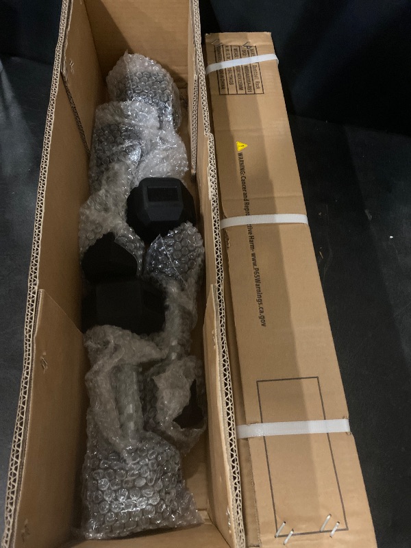 Photo 1 of CAP Barbell Rubber Coated Dumbbell Weight Set with Vertical Rack | 100 lb, 150 lb, and 210 lb Options