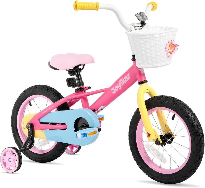 Photo 1 of JOYSTAR 12 14 16 Inch Kids Bike for 2-7 Years Girls 33-53 Inch Tall, Toddler Girls Bike with Training Wheels, Rainbow Bikes, Children Bicycle, Macaroon