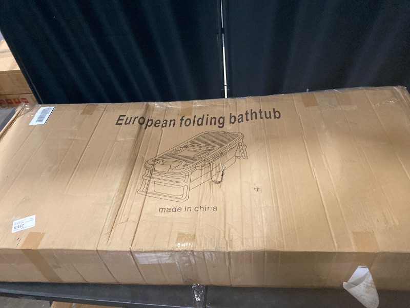 Photo 1 of 58'' Large Portable Bathtub for Adult, Foldable Bathtub Portable Soaking Bath Tub Effortless, Ergonomically Designed for Hot Bath Ice Bath with Reached Out Hands