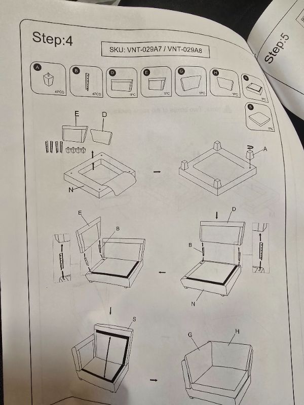 Photo 1 of 125" Sectional Couch with Storage, Oversized Chenille Modular Sectional Sofa for Living Room Convertible Deep Seat Sofa Couches with Ottoman, Armrest Pillow, Corner (Grey)