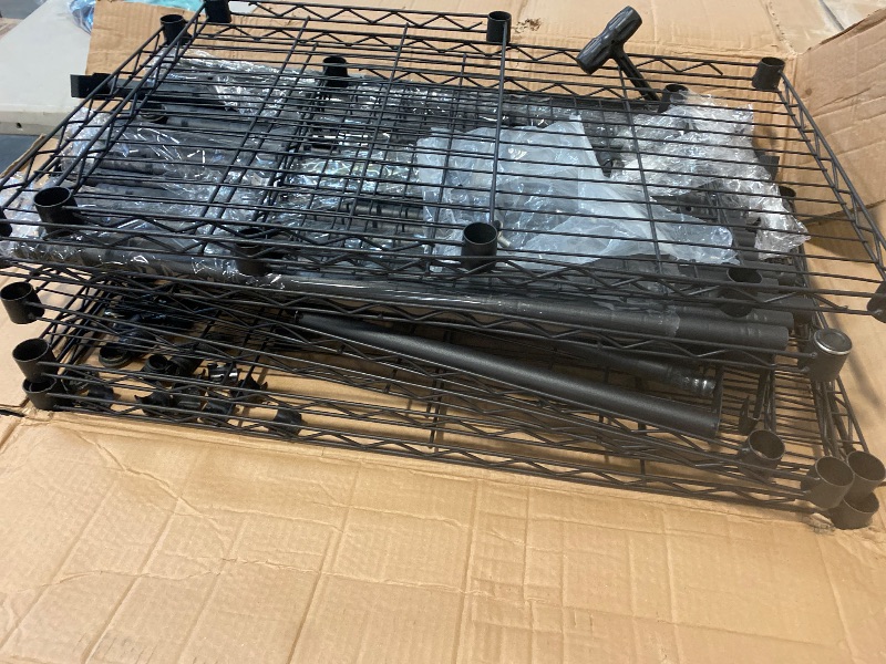 Photo 1 of 48"L×18"W×82"H Wire Shelving Unit Storage Cart Metal Shelf Rolling Utility Cart 2100Lbs Capacity with 6 Tier Casters Adjustable Layer Rack Strong Steel for Restaurant Garage Pantry Kitchen,Black