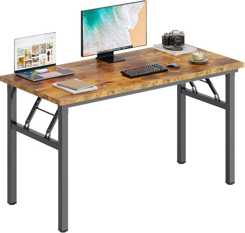 Photo 1 of Folding Table Computer Desk Workstation Table Conference Table Home Office Desk, Fully Assembled (47 Inches, Retro)